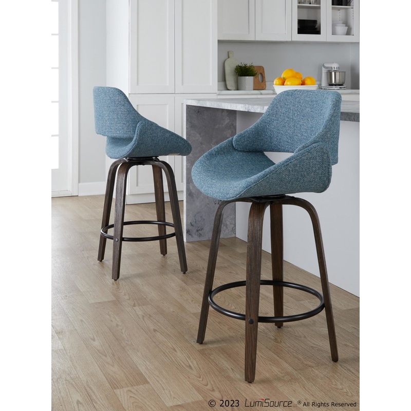 Fabrico 26" Fixed-Height Counter Stool - Set of 2 By LumiSource - B26-FBCOFB-GRTZQ2 BNBU2