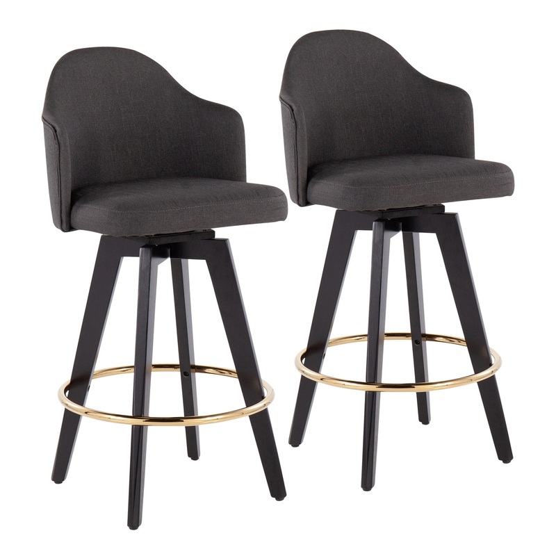 Ahoy 26" Counter Stool - Set of 2 By LumiSource - B26-AHOYUP2-SWVG BKCHAR2