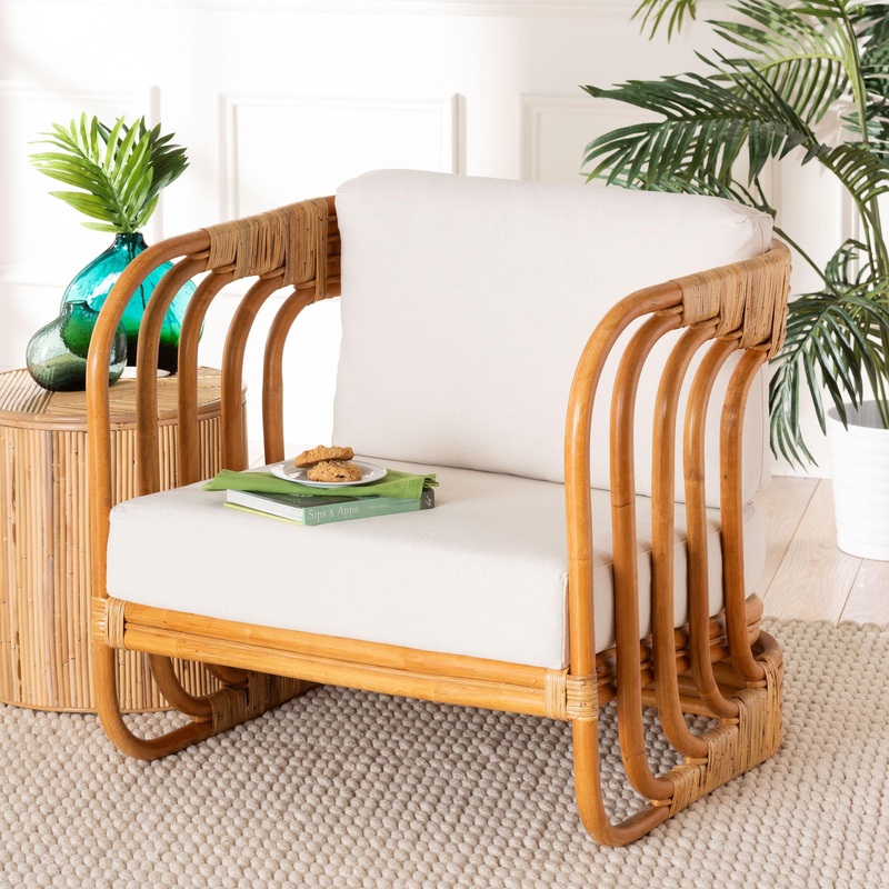Baxton Studio bali & pari Corsa Modern Bohemian Natural Rattan Arm Chair
