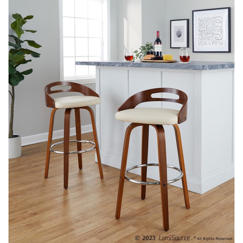 Cassis 30" Fixed-Height Barstool - Set of 2 By LumiSource - B30-CASSISPU-GRTZR2 WLCR2