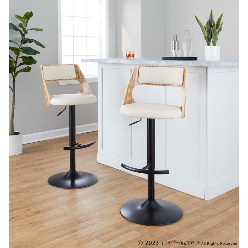 Cecina Adjustable Barstool - Set of 2 By LumiSource - BS-CECINAPU-RT2 BKZBCR2