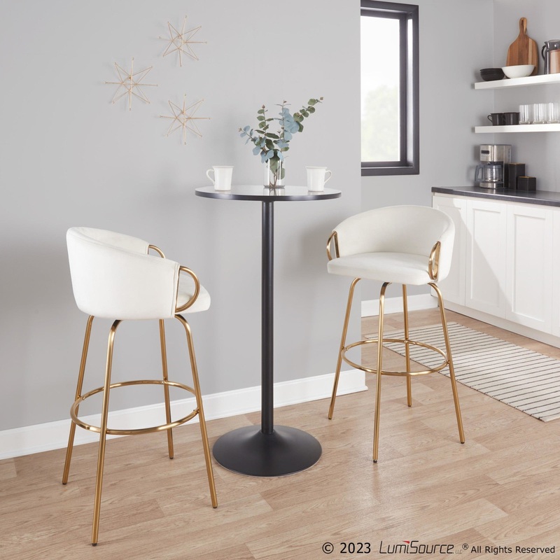 Claire 30" Fixed-Height Barstool - Set of 2 By LumiSource - B30-CLAIREV2 AUCR2