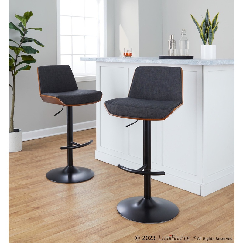 Corazza Adjustable Barstool - Set of 2 By LumiSource - BS-CRZZFB-RT2 BKWLCHAR2