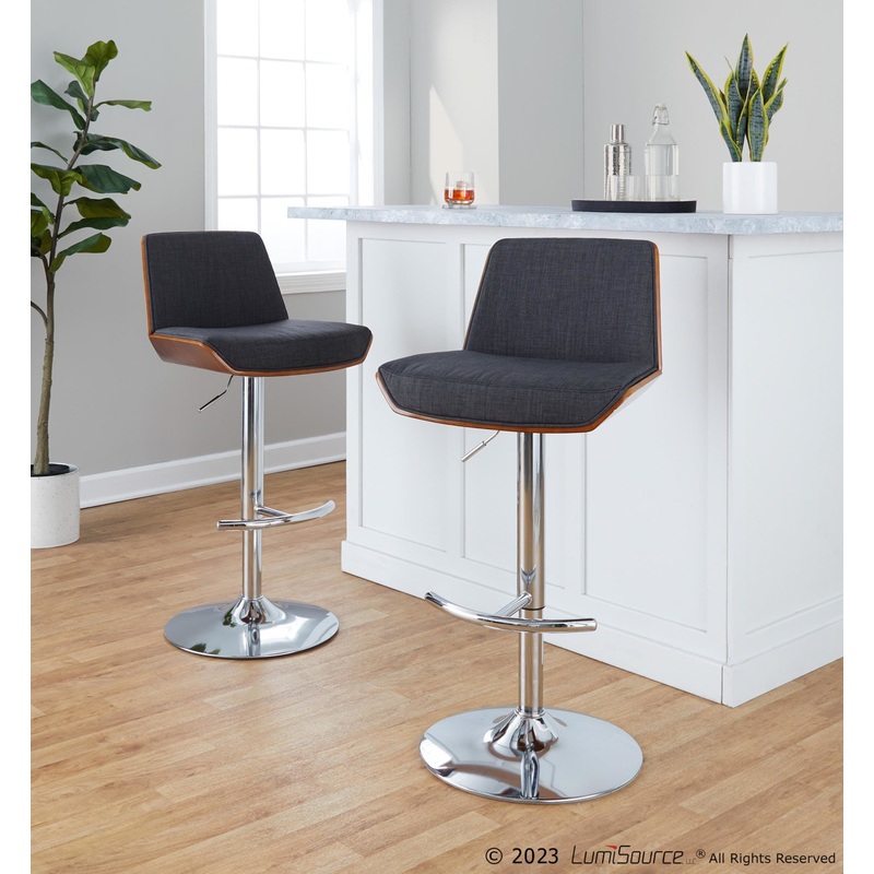 Corazza Adjustable Barstool - Set of 2 By LumiSource - BS-CRZZFB-RT2 CHRWLCHAR2
