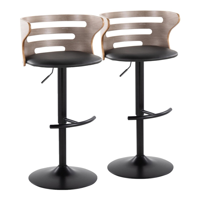 Cosi Adjustable Barstool - Set of 2 By LumiSource - BS-COSIPU-RT2 BKLGYBK2