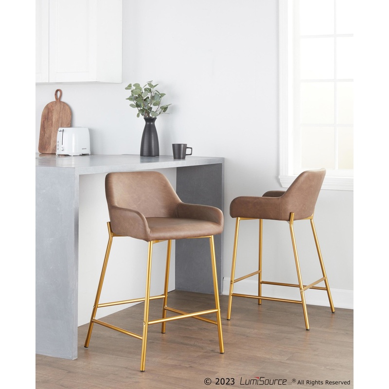 Daniella 24" Fixed-Height Counter Stool - Set of 2 By LumiSource - B24-DNLAPU2 AUE2
