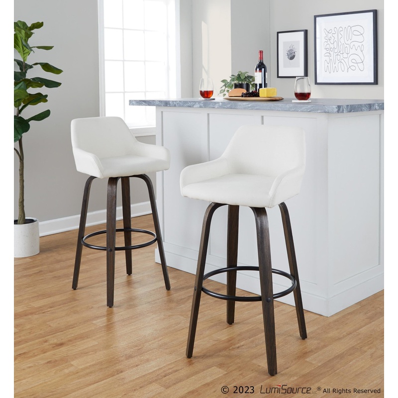 Daniella 30" Fixed-Height Barstool - Set of 2 By LumiSource - B30-DNLAFB-GRTZQ2 BNCR2