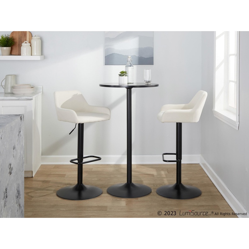 Daniella Adjustable Barstool - Set of 2 By LumiSource - BS-DNLAFB-RR2 BKCR2