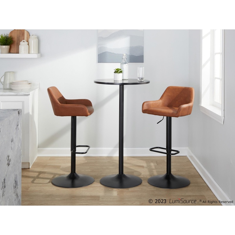 Daniella Adjustable Barstool - Set of 2 By LumiSource - BS-DNLAPU-RR2 BKCAM2