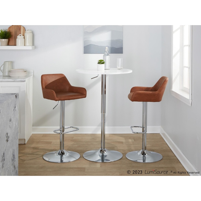 Daniella Adjustable Barstool - Set of 2 By LumiSource - BS-DNLAPU-RR2 CHRCAM2