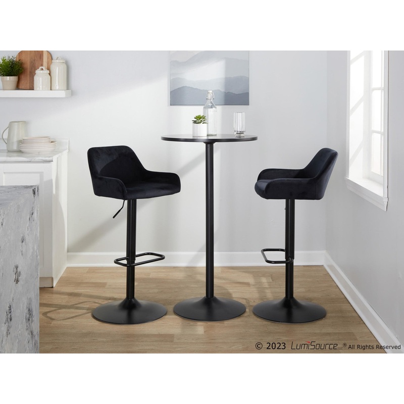 Daniella Adjustable Barstool - Set of 2 By LumiSource - BS-DNLAV-RR2 BKBK2