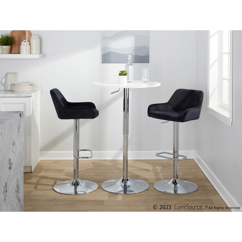 Daniella Adjustable Barstool - Set of 2 By LumiSource - BS-DNLAV-RR2 CHRBK2