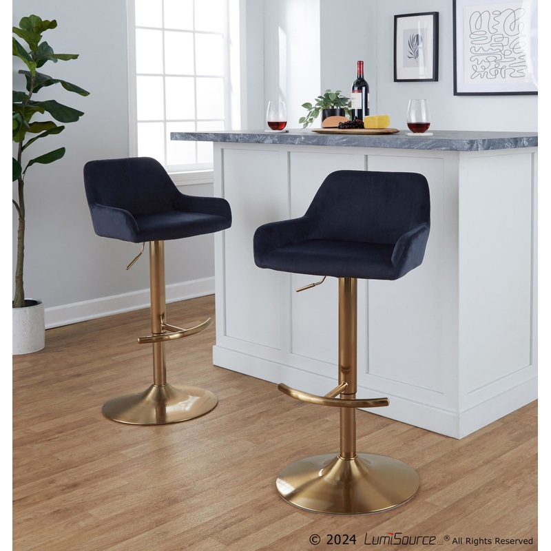 Daniella Adjustable Barstool - Set of 2 By LumiSource - BS-DNLAV-RT2 AUBK2