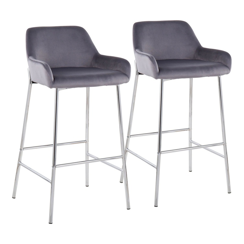 Daniella Fixed-Height Bar Stool - Set of 2 By LumiSource - B30-DNLA2 CHRMVSV2