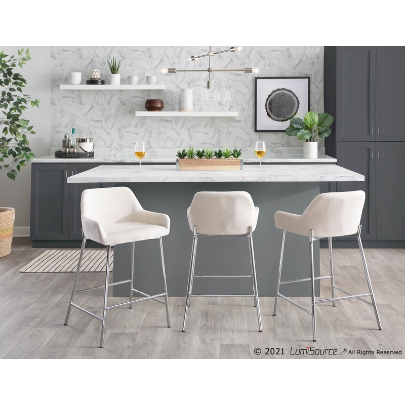 Daniella Fixed-Height Counter Stool - Set of 2 By LumiSource - B24-DNLA2 CHRMCR2