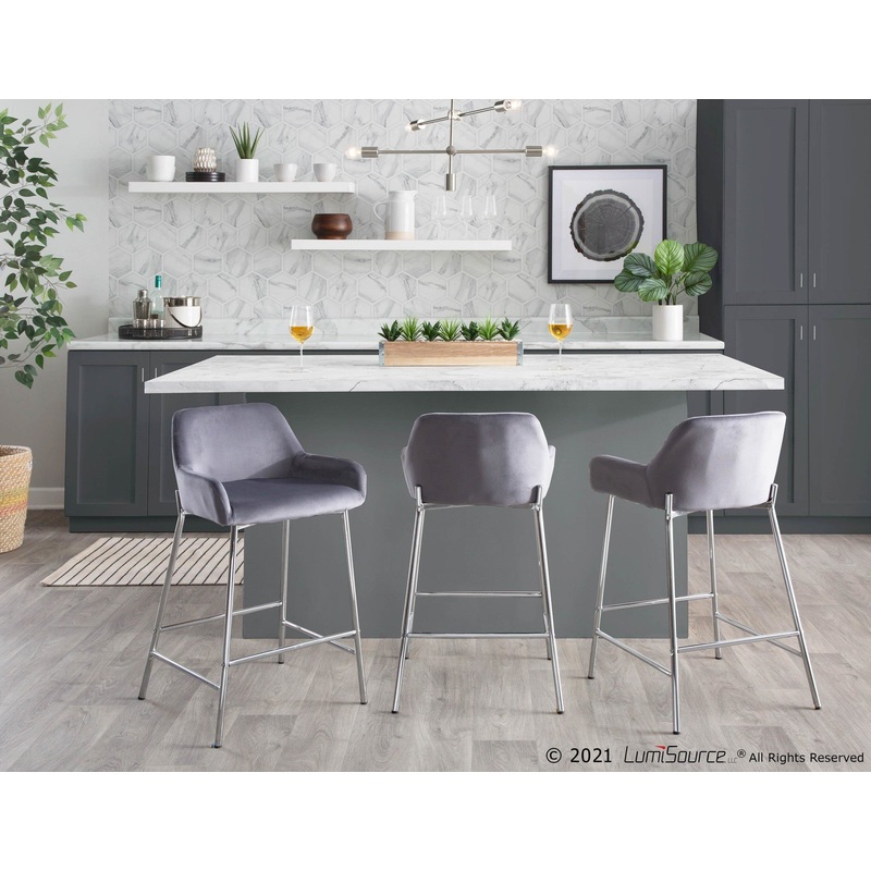 Daniella Fixed-Height Counter Stool - Set of 2 By LumiSource - B24-DNLA2 CHRMVSV2