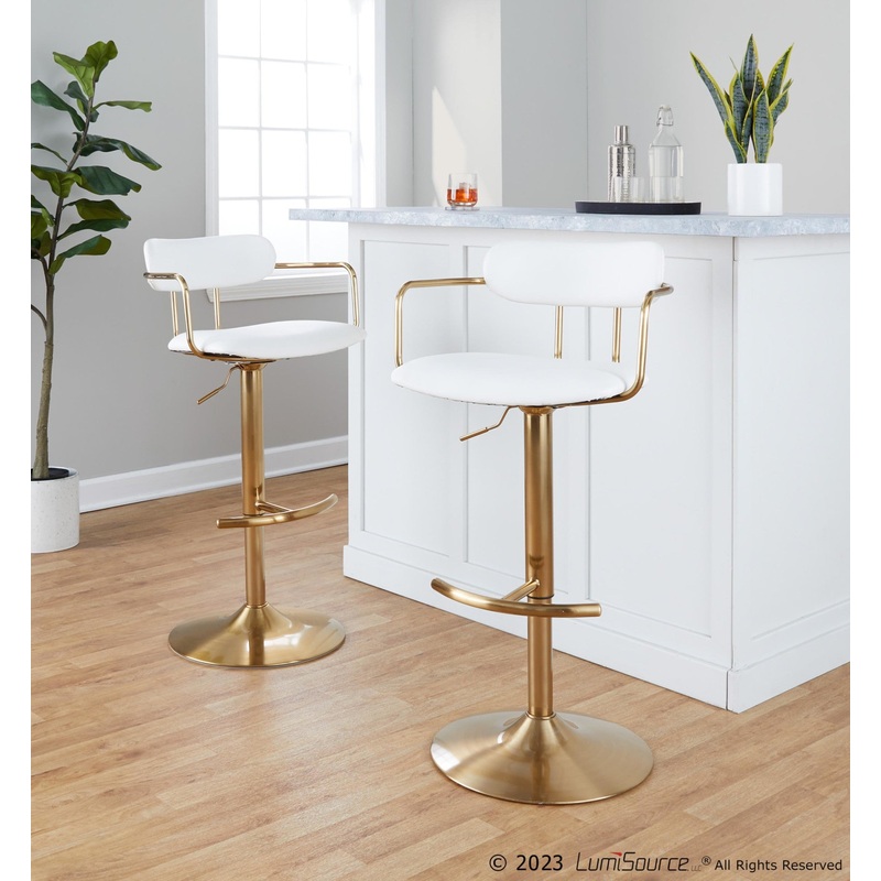 Demi Adjustable Barstool - Set of 2 By LumiSource - BS-DEMIPU-RT2 AUAUW2