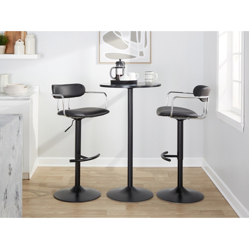 Demi Adjustable Barstool - Set of 2 By LumiSource - BS-DEMIPU-RT2 BKCHRBK2