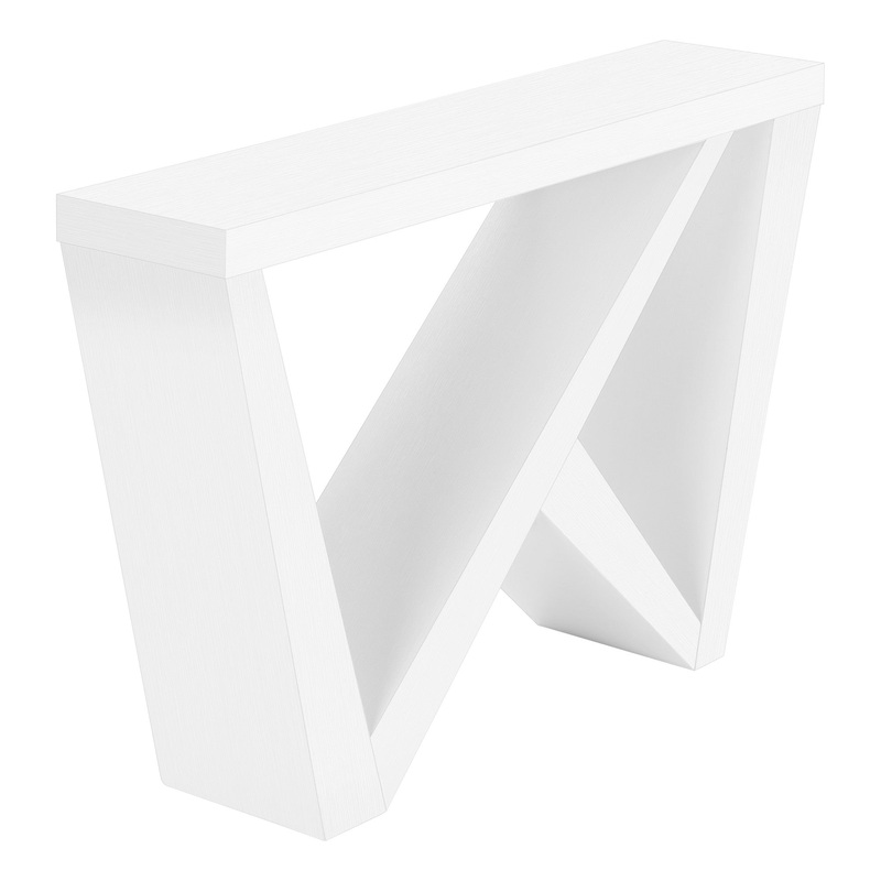 White Wood Abstract End Table By Homeroots