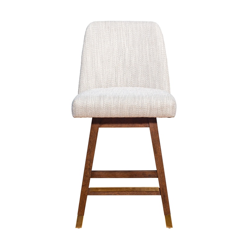 Beige And Brown Solid Wood Swivel Counter Height Bar Chair By Homeroots