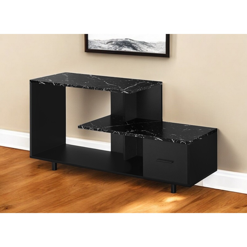 Black Cabinet Enclosed Storage TV Stand By Homeroots