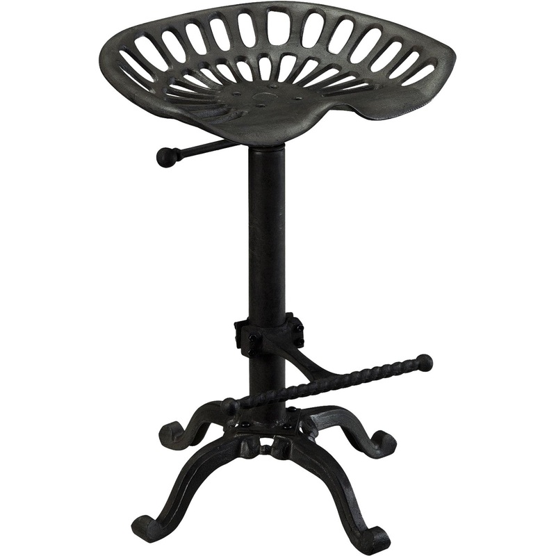 Black Iron Backless Adjustable Height Bar Chair By Homeroots