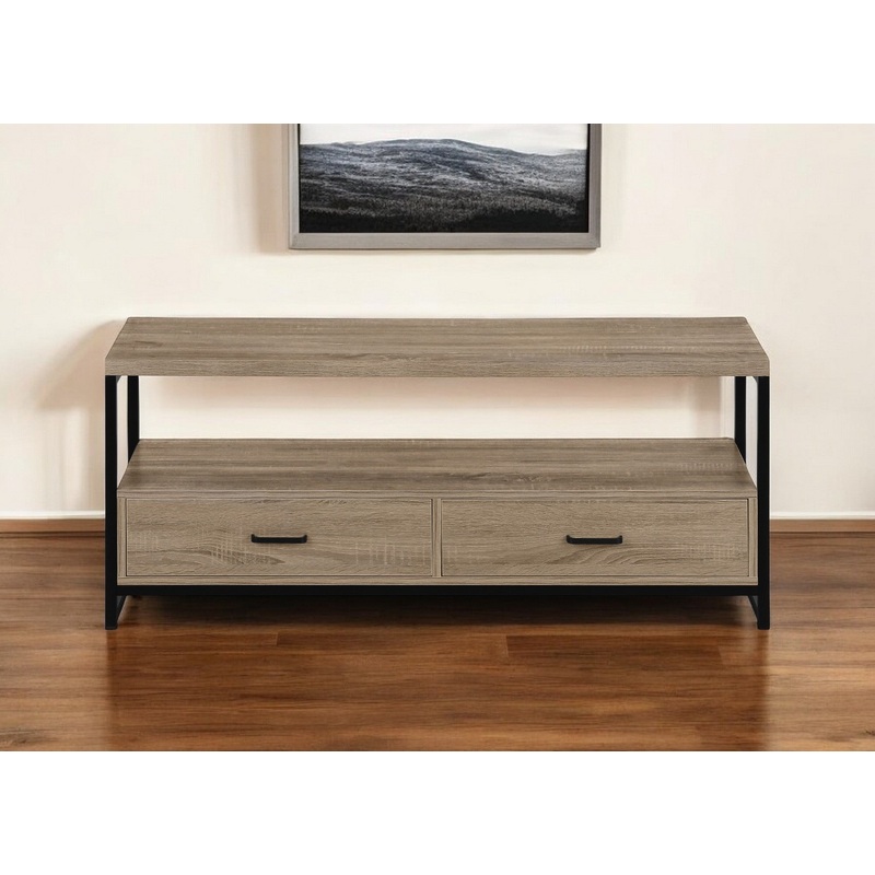 Deep Taupe Cabinet Enclosed Storage TV Stand By Homeroots
