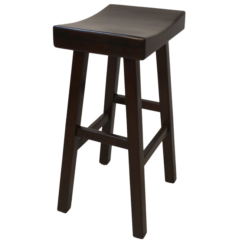 Espresso Solid Wood Backless Bar Height Bar Chair By Homeroots