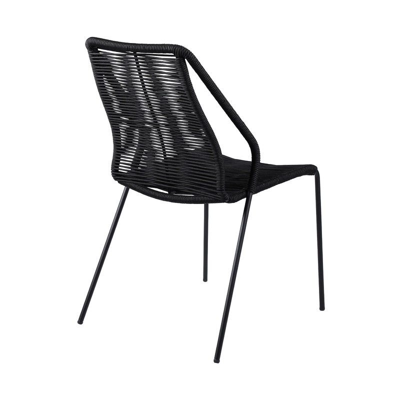 Set of Two Black Metal Outdoor Dining Chair By Homeroots