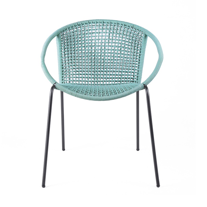 Set of Two Green Metal Outdoor Dining Chair By Homeroots