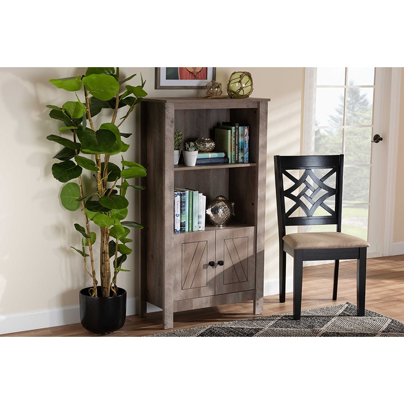 Baxton Studio Derek Modern and Contemporary Transitional Natural Oak Finished Wood 3-Tier Bookcase