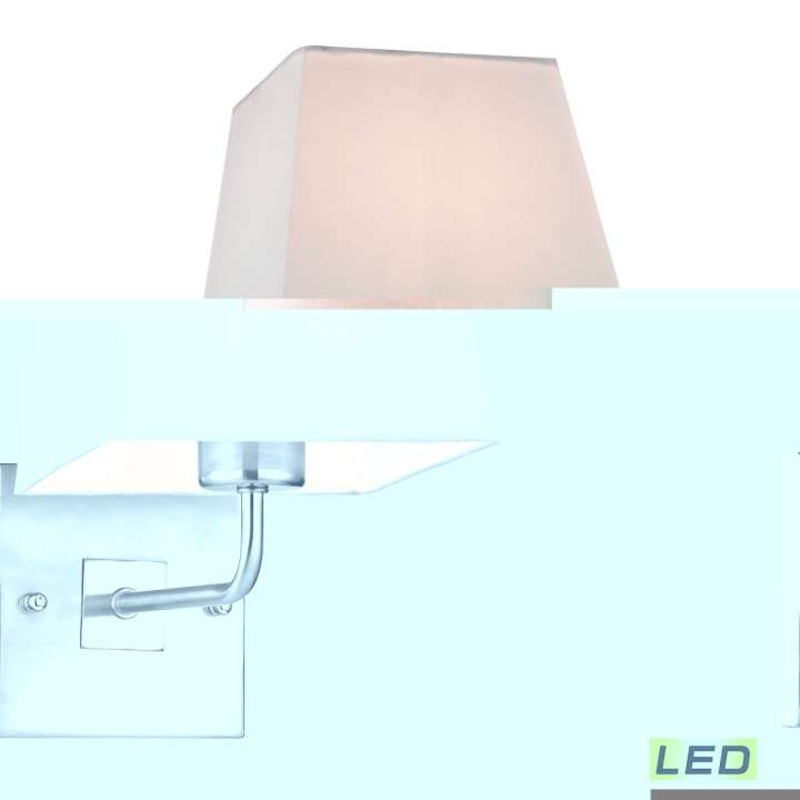 Beverly 1-Light Wall Lamp in Brushed Nickel with White Fabric Shade - Includes LED Bulb