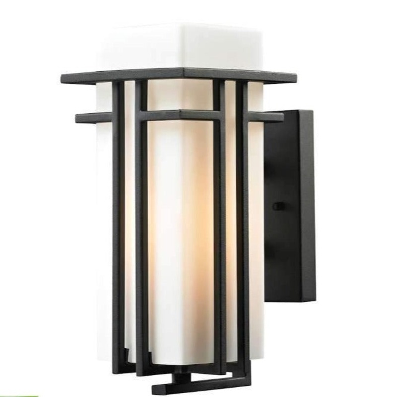 Croftwell 1-Light Outdoor Wall Lamp in Textured Matte Black - Includes LED Bulb