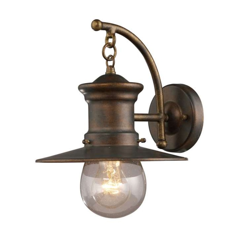 Maritime 1-Light Outdoor Wall Lamp in Hazelnut Bronze