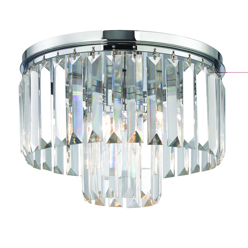 Palacial 1-Light Flush Mount in Polished Chrome with Clear Crystal
