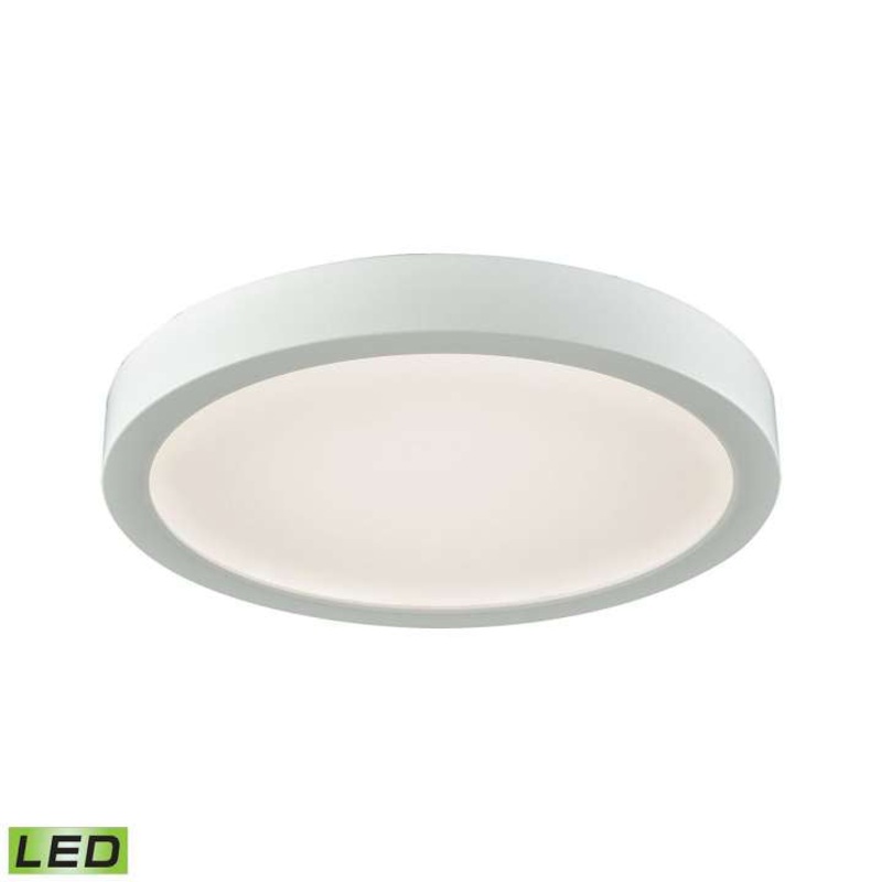 Titan 1-Light 8-inch Integrated LED Flush Mount in White with a White Acrylic Diffuser