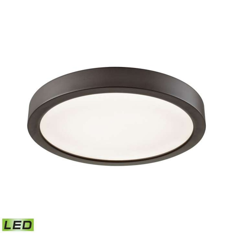 Titan 8-inch Integrated LED Flush in Oil Rubbed Bronze with a White Acrylic Diffuser