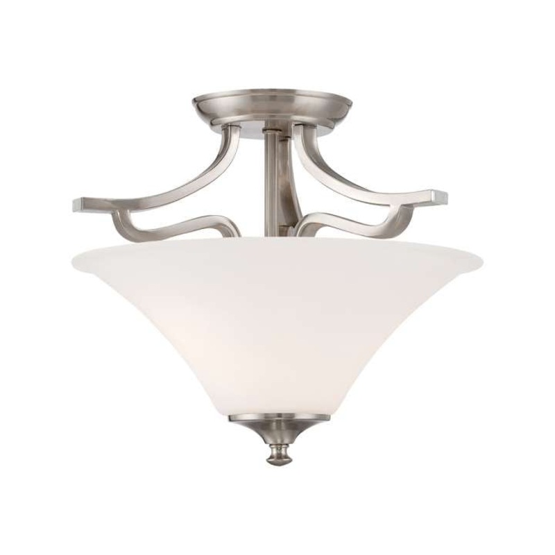 Treme 2-Light Semi Flush Mount Ceiling Lamp in Brushed Nickel