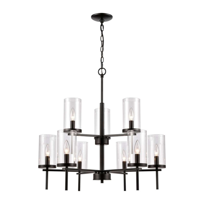 9 Light Chandelier in Black