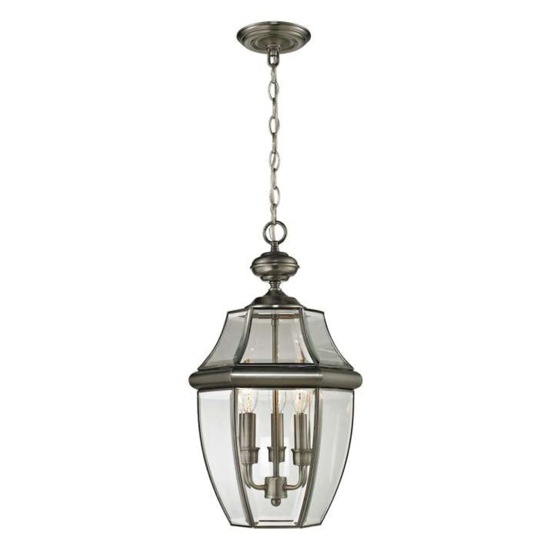 Ashford 3-Light Hanging Lantern in Antique Nickel - Large