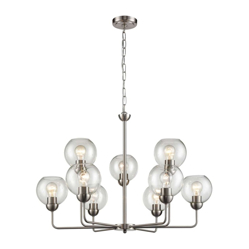 Astoria 9-Light Chandelier in Brushed Nickel