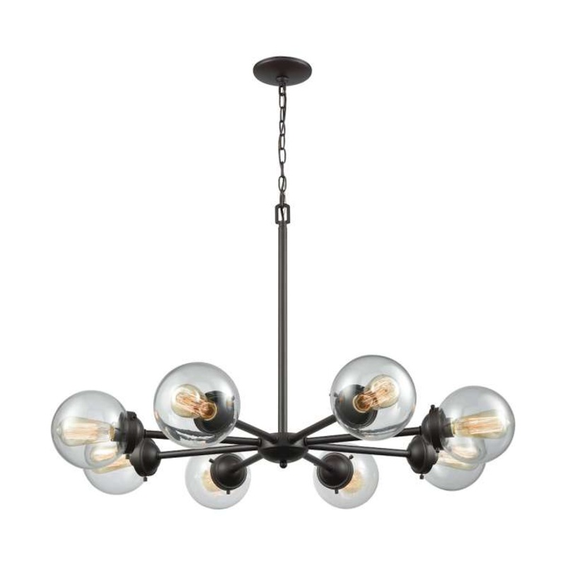 Beckett 8-Light Chandelier in Oil Rubbed Bronze with Clear Glass