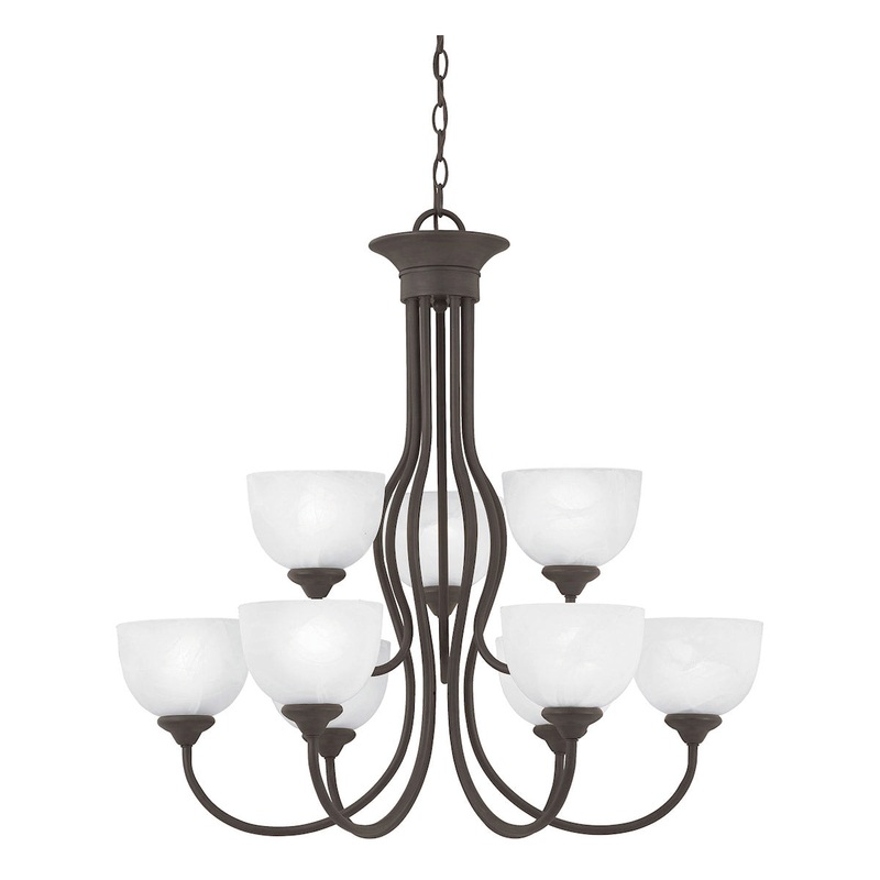 Tahoe 9-Light Chandelier in Painted Bronze