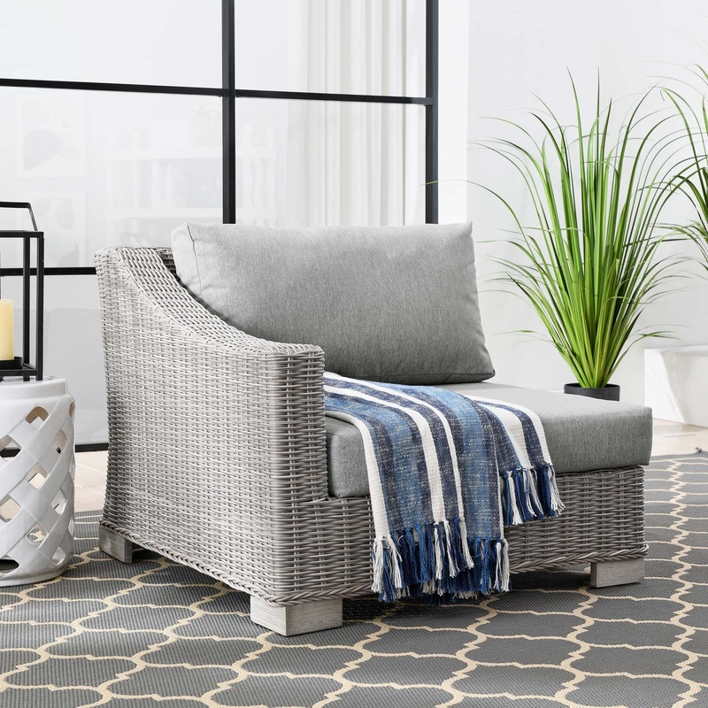 Modway Conway Outdoor Patio Wicker Rattan Left-Arm Chair - EEI-4845