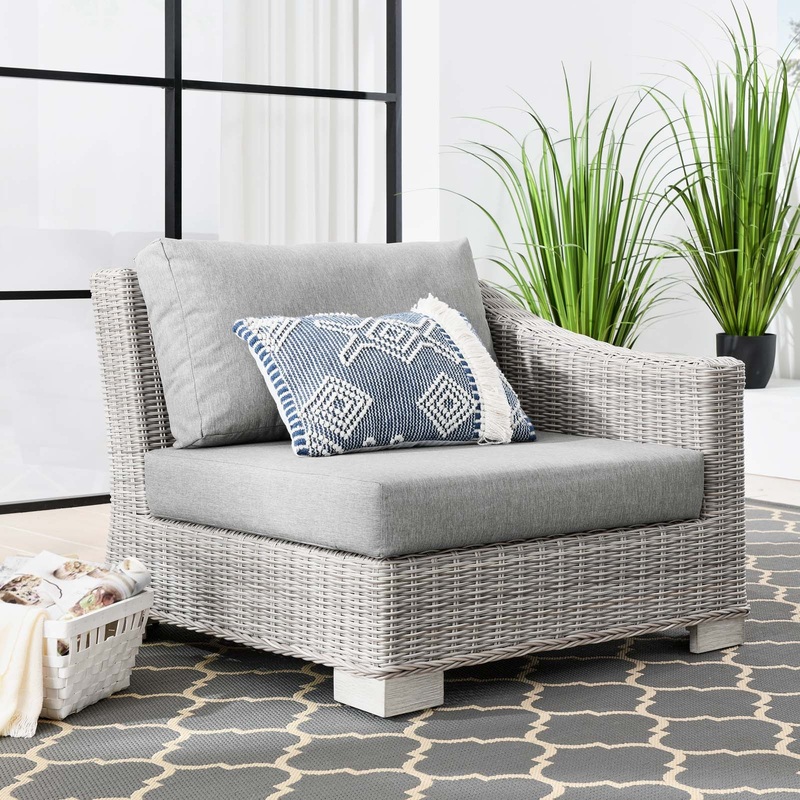 Modway Conway Outdoor Patio Wicker Rattan Right-Arm Chair - EEI-4846