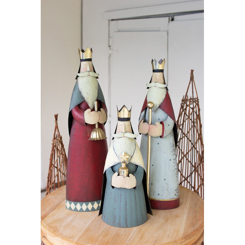 Painted Metal Kings Set Of 3 By Kalalou