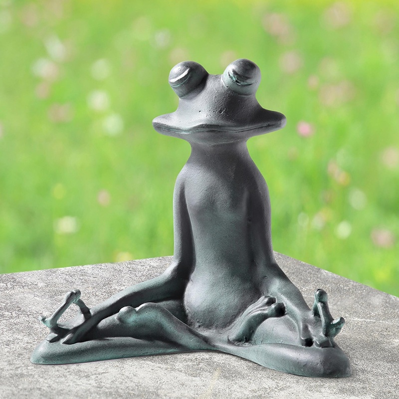 Contented Yoga Frog Garden Sculptures By SPI Home