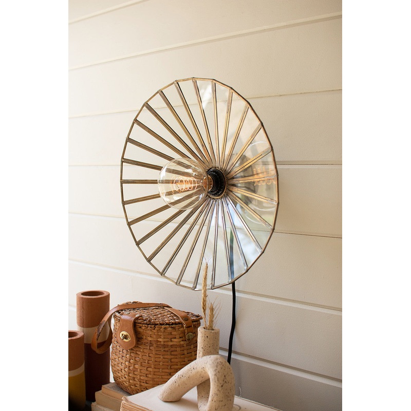 Glass And Iron Wall Sconce Lamp By Kalalou