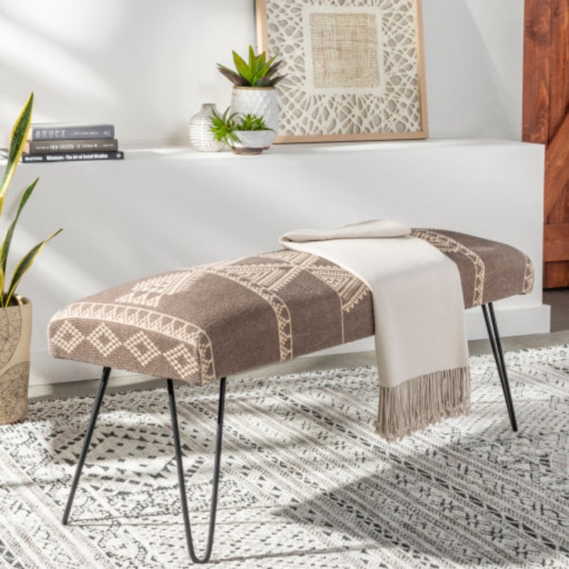 Surya Upholstered Bench - RAM-001
