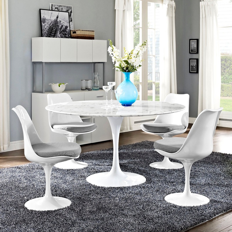 Modway Lippa 54" Round Artificial Marble Dining Table - EEI-1132